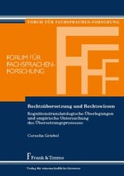 Cover von Rechtsübersetzung und Rechtswissen