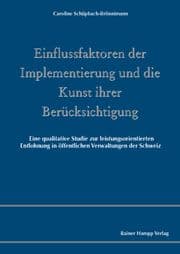 Cover von Einflussfaktoren der Implementierung und die Kunst ihrer Berücksichtigung