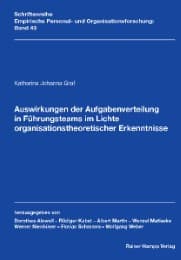 Cover von Auswirkungen der Aufgabenverteilung in Führungsteams im Lichte organisationstheoretischer Erkenntnisse