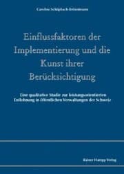 Cover von Einflussfaktoren der Implementierung und die Kunst ihrer Berücksichtigung