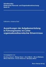 Cover von Auswirkungen der Aufgabenverteilung in Führungsteams im Lichte organisationstheoretischer Erkenntnisse