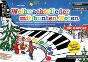 Cover von Weihnachtslieder mit bunten Noten für Klavier