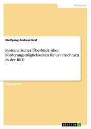 Cover von Systematischer Überblick über Förderungsmöglichkeiten für Unternehmen in der BRD