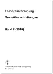 Cover von Fachprosaforschung - Grenzüberschreitungen, Band 6 (2010)