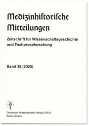 Cover von Medizinhistorische Mitteilungen
