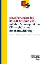 Cover von Novellierungen des BauGB 2011 und 2013 mit den Schwerpunkten Klimaschutz und Innenentwicklung