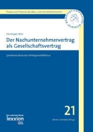 Cover von Der Nachunternehmervertrag als Gesellschaftsvertrag