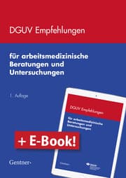 Cover von DGUV Empfehlungen für arbeitsmedizinische Beratungen und Untersuchungen /Paket