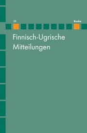 Cover von Finnisch-Ugrische Mitteilungen 38