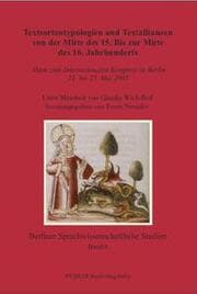 Cover von Textsortentypologien und Textallianzen von der Mitte des 15. bis zur Mitte des 16. Jahrhunderts
