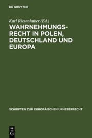 Cover von Wahrnehmungsrecht in Polen, Deutschland und Europa