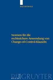 Cover von Normen für die rechtssichere Anwendung von Change-of-Control-Klauseln
