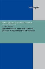 Cover von Das Urheberrecht nach dem Tode des Urhebers in Deutschland und Frankreich