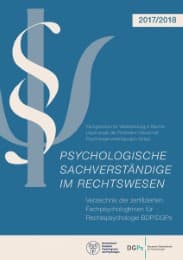 Cover von Psychologische Sachverständige im Rechtswesen 2017/2018