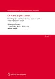 Cover von Ein Name in ganz Europa