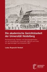 Cover von Die akademische Gerichtsbarkeit der Universität Heidelberg