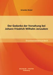 Cover von Der Gedanke der Vorsehung bei Johann Friedrich Wilhelm Jerusalem