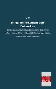 Cover von Einige Bemerkungen über Kuhpocken
