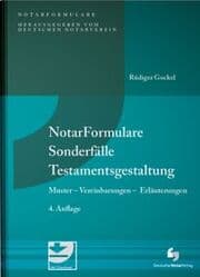 Cover von NotarFormulare Sonderfälle Testamentsgestaltung