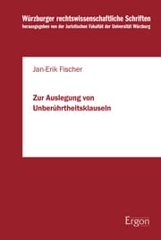 Cover von Zur Auslegung von Unberührtheitsklauseln