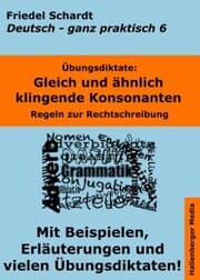 Cover von Übungsdiktate: Gleich und ähnlich klingende Konsonanten. Regeln zur Rechtschreibung mit Beispielen und Wortlisten