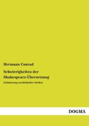 Cover von Schwierigkeiten der Shakespeare-Übersetzung