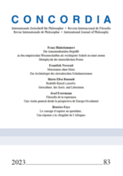 Cover von Concordia - Internationale Zeitschrift für Philosophie 83