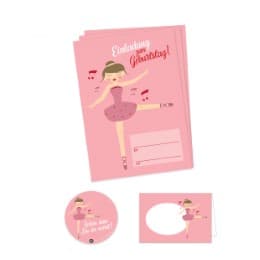 Cover von Kindergeburtstag 'Ballerina' (Einladung, Platzkarten, Sticker)