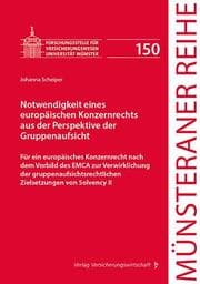 Cover von Notwendigkeit eines europäischen Konzernrechts aus der Perspektive der Gruppenaufsicht