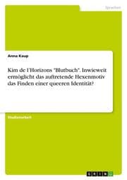 Cover von Kim de lHorizons 'Blutbuch'. Inwieweit ermöglicht das auftretende Hexenmotiv das Finden einerqueeren Identität?