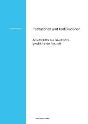 Cover von Institutionen und Kodifikationen