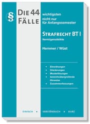 Cover von Die 44 wichtigsten Fälle Strafrecht BT I