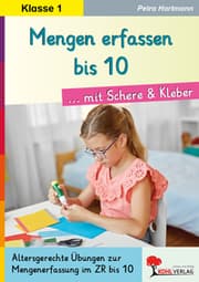Cover von Mengen erfassen bis 10 ... mit Schere und Kleber