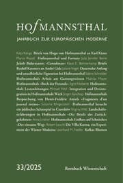 Cover von Hofmannsthal Jahrbuch zur europäischen Moderne 33 - 2025