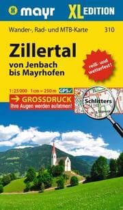 Cover von Mayr Wanderkarte Zillertal - Von Jenbach bis Mayrhofen XL 1:25.000