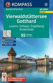Cover von KOMPASS Wanderführer Vierwaldstättersee, Gotthard, 55 Touren mit Extra-Tourenkarte