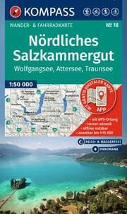 Cover von KOMPASS Wanderkarte 18 Nördliches Salzkammergut, Wolfgangsee, Attersee, Traunsee 1:50.000