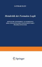 Cover von Metakritik der Formalen Logik