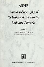 Cover von Annual Bibliography of the History of the Printed Book and Libraries
