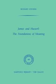 Cover von James and Husserl: The Foundations of Meaning