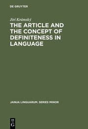 Cover von The Article and the Concept of Definiteness in Language
