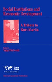 Cover von Social Institutions and Economic Development A Tribute to Kurt Martin