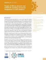 Cover von People of African Descent and COVID-19: Unveiling Structural Inequalities in Latin America