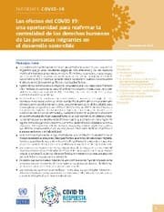Cover von Los efectos del COVID 19: una oportunidad para reafirmar la centralidad de los derechos humanos de las personas migrantes en el desarrollo sostenible