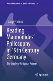 Cover von Reading Maimonides' Philosophy in 19th Century Germany