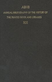 Cover von ABHB Annual Bibliography of the History of the Printed Book and Libraries