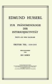 Cover von Zur Phänomenologie der Intersubjektivität