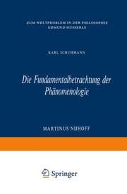 Cover von Die Fundamentalbetrachtung der Phänomenologie