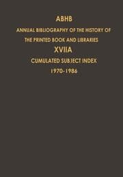 Cover von Cumulated Subject Index Volume 1 (1970) - Volume 17 (1986)