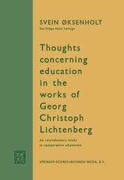Cover von Thoughts Concerning Education in the Works of Georg Christoph Lichtenberg